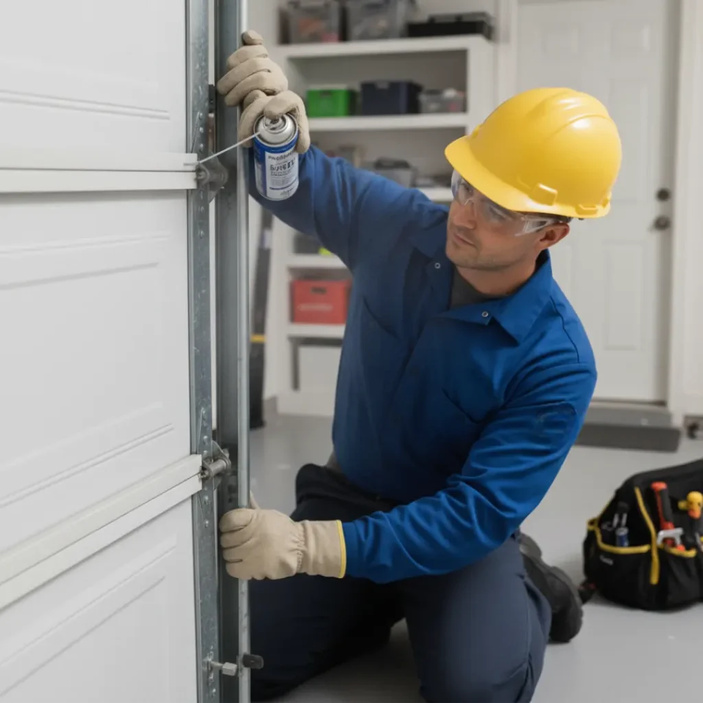 lubricating the tracks and rollers