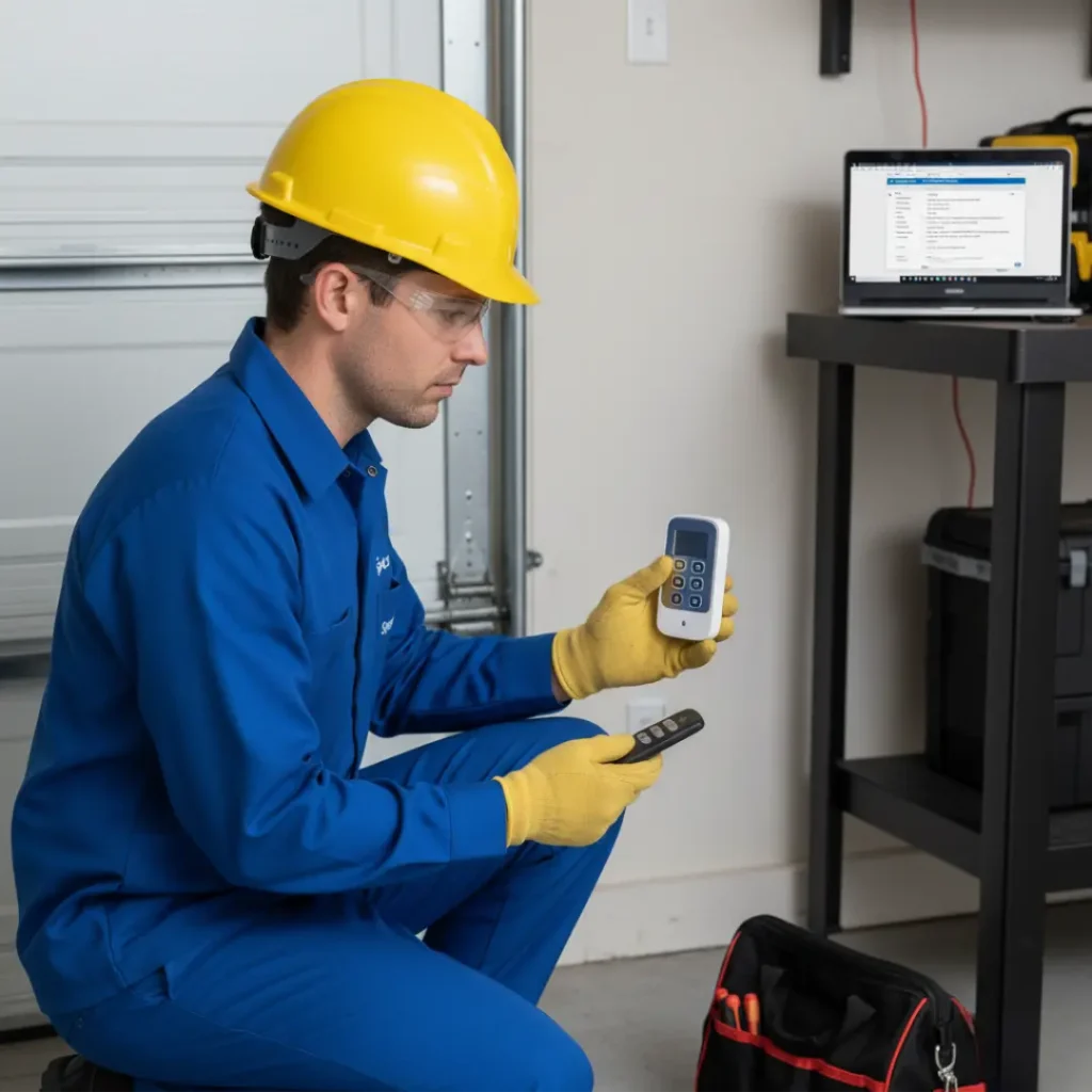 technician programming a new remote