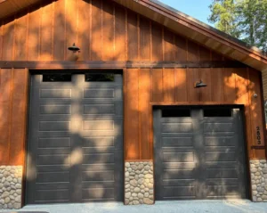 Modern double garage doors installed by Top One Garage Doors