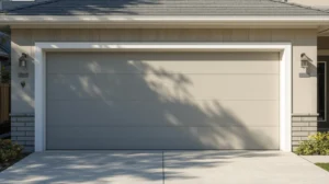 Beige garage door with smooth modern finish