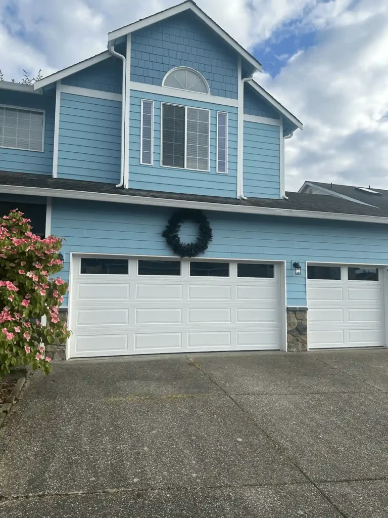 White garage door installed in Kirkland WA